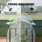 Invernadero de Túnel 3x1x2 m con 8 Puertas Enrollables y Estructura de Acero Galvanizado Anti-UV Transparente