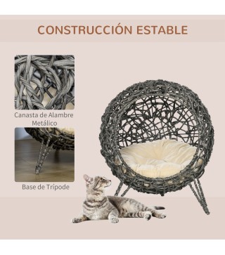 Casa de gato de ratán