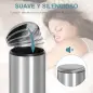 Cubo de Basura con Apertura a Pedal Basurero Automático Cierre Interno Extraíble con Volumen de 30 L Acero Inoxidable Ф29,2x62,9