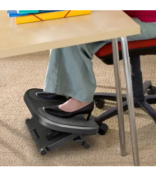 Reposapiés con Altura y Ángulo Ajustable Reposa Pies con Superficie de Masaje y Almohadillas Antideslizantes Negro