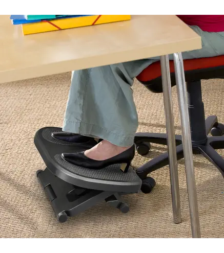 Reposapiés con Altura y Ángulo Ajustable Reposa Pies con Superficie de Masaje y Almohadillas Antideslizantes Negro