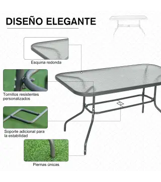 Mesa de Jardín Rectangular