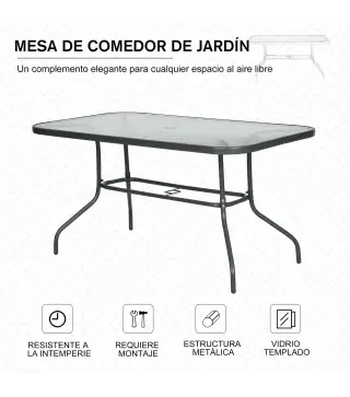 Mesa de Jardín Rectangular