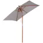 Parasol de Terraza Rectangular Inclinable 200x150x235 cm con Anti-UV Impermeable y Poste de Madera Gris