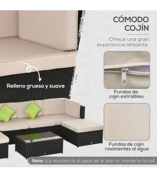 Conjunto Muebles de Jardín Ratán