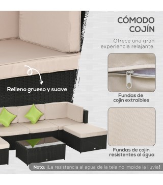 Conjunto Muebles de Jardín Ratán