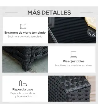 Conjunto Muebles de Jardín Ratán