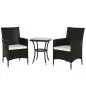 Conjunto de Muebles para Jardín Juegos de Muebles de Ratán Incluye 1 Mesa y 2 Sillones con Cojines Estructura de Metal para Terr