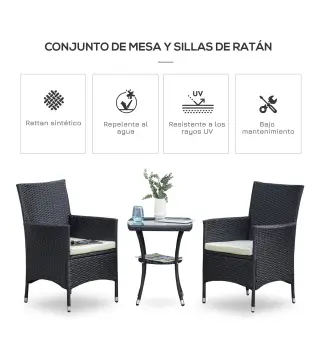 Conjunto de Muebles Ratán para Jardín