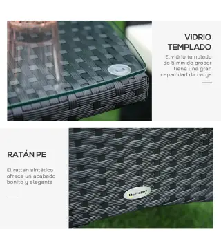 Conjunto de Muebles Ratán para Jardín