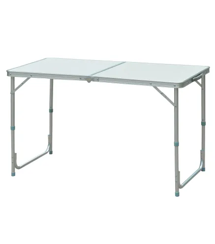 Mesa de Camping Plegable convertible en Maleta Altura Regulable para Picnic 120x60x54-70 cm con Marco de Aluminio