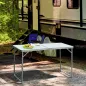 Mesa de Camping Plegable convertible en Maleta Altura Regulable para Picnic 120x60x54-70 cm con Marco de Aluminio