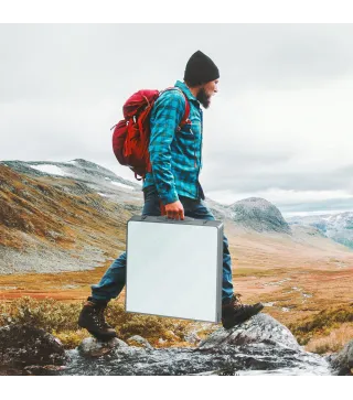 Mesa de Camping Plegable convertible en Maleta Altura Regulable para Picnic 120x60x54-70 cm con Marco de Aluminio