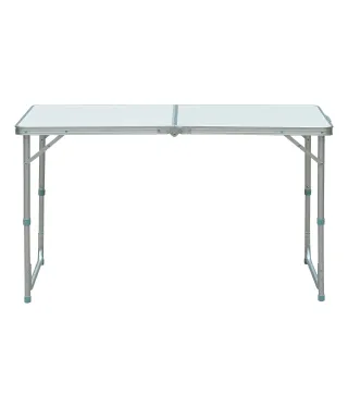 Mesa de Camping Plegable convertible en Maleta Altura Regulable para Picnic 120x60x54-70 cm con Marco de Aluminio