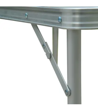 Mesa de Camping Plegable convertible en Maleta Altura Regulable para Picnic 120x60x54-70 cm con Marco de Aluminio