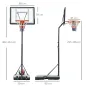 Canasta de Baloncesto con Soporte de Ruedas Aro de Basket Ajustable en Altura con Base Rellenable 90x165x302-352cm Negro