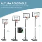 Canasta de Baloncesto con Soporte de Ruedas Aro de Basket Ajustable en Altura con Base Rellenable 90x165x302-352cm Negro