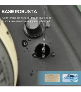 Canasta de Baloncesto con Soporte de Ruedas Aro de Basket Ajustable en Altura con Base Rellenable 90x165x302-352cm Negro