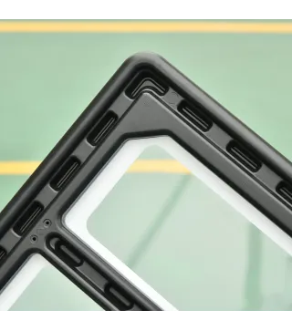 Canasta de Baloncesto con Soporte de Ruedas Aro de Basket Ajustable en Altura con Base Rellenable 90x165x302-352cm Negro