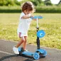 3 en 1 Patinete para Niños de +18 Meses Scooter de 3 Ruedas con Asiento Extraíble Manillar Mango de Empuje Altura Ajustable 62x2