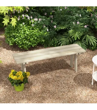 Banco de Madera de 2 Plazas Carga 220 kg Banco de Exterior para Jardín Patio Terraza 130x38x45 cm Natural