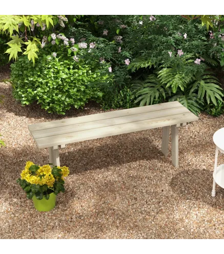 Banco de Madera de 2 Plazas Carga 220 kg Banco de Exterior para Jardín Patio Terraza 130x38x45 cm Natural