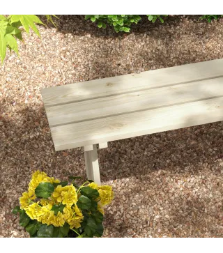 Banco de Madera de 2 Plazas Carga 220 kg Banco de Exterior para Jardín Patio Terraza 130x38x45 cm Natural