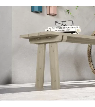 Banco de Madera de 2 Plazas Carga 220 kg Banco de Exterior para Jardín Patio Terraza 130x38x45 cm Natural