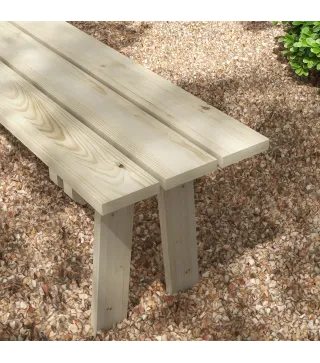 Banco de Madera de 2 Plazas Carga 220 kg Banco de Exterior para Jardín Patio Terraza 130x38x45 cm Natural