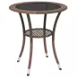 Mesa de Jardín Redonda Ø64x71 cm con Estante Marco de Acero y Encimera de Cristal Carga 50 kg para Terraza Patio Marrón Mesa de Jardín Redonda Ø64x71 cm con Estante Marco de Acero y Encimera de Cristal Carga 50 kg para Terraza Patio Marrón