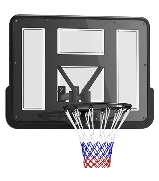 Canasta de Baloncesto de Pared Tablero de Baloncesto con Panel Irrompible para Interior y Exterior 110x23x75 cm Negro