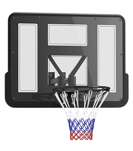 Canasta de Baloncesto de Pared Tablero de Baloncesto con Panel Irrompible para Interior y Exterior 110x23x75 cm Negro