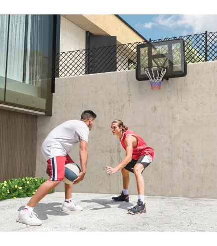 Canasta de Baloncesto de Pared Tablero de Baloncesto con Panel Irrompible para Interior y Exterior 110x23x75 cm Negro