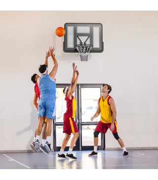 Canasta de Baloncesto de Pared Tablero de Baloncesto con Panel Irrompible para Interior y Exterior 110x23x75 cm Negro