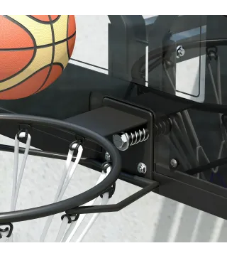 Canasta de Baloncesto de Pared Tablero de Baloncesto con Panel Irrompible para Interior y Exterior 110x23x75 cm Negro