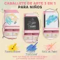 Pizarra Infantil Caballete 3 en 1 Caballete de Pintura para Niños de Doble Cara con Rollo de Papel y Cestas Rosa