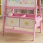Pizarra Infantil Caballete 3 en 1 Caballete de Pintura para Niños de Doble Cara con Rollo de Papel y Cestas Rosa