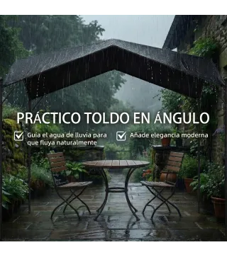 Pérgola de Jardín 3x3 m con Dosel UPF30+ y Estructura Metálica, Gris