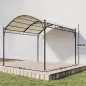Pérgola de Jardín 3x3 m con Dosel UV30+ Estructura de Metal Galvanizado Techo Arqueado Pabellón para Exterior Crema