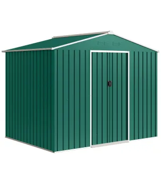 Cobertizo de Jardín Exterior 3,6 m² 236x171x191 cm con Puertas Correderas y Ranuras de Ventilación Verde