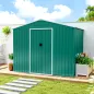 Cobertizo de Jardín Exterior 3,6 m² 236x171x191 cm con Puertas Correderas y Ranuras de Ventilación Verde