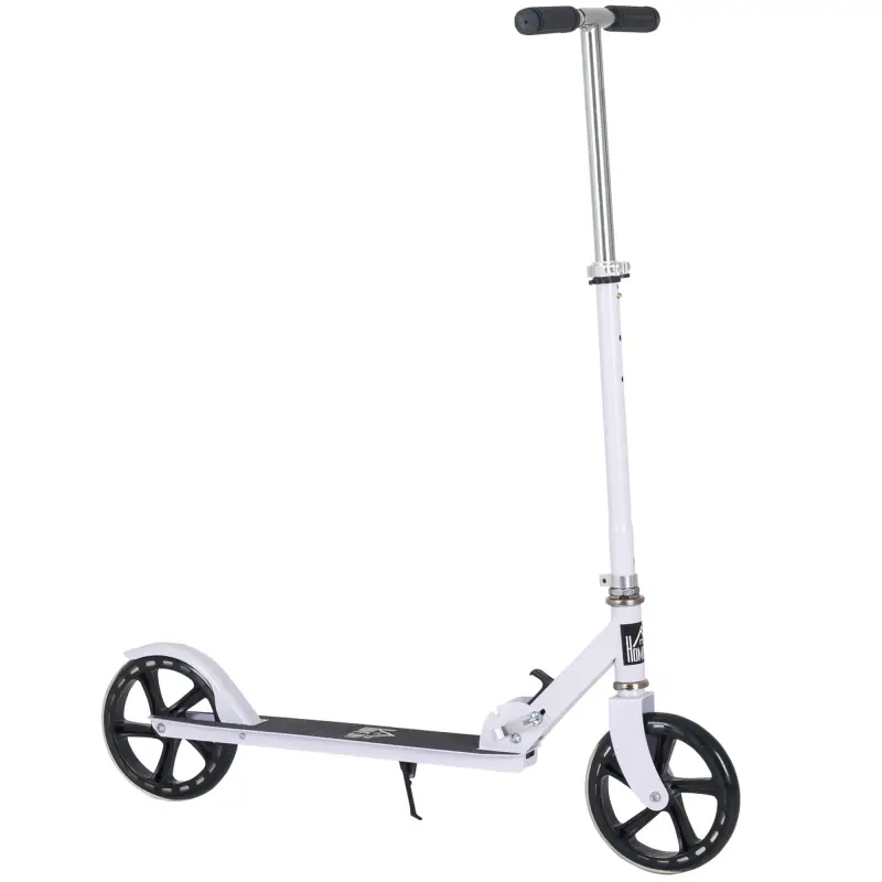 Patinete Plegable para Niños de 7-14 Años Scooter Infantil Manillar Ajustable en Altura de 4 Niveles con Freno Blanco