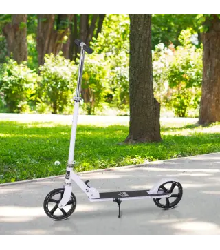 Patinete Plegable para Niños de 7-14 Años Scooter Infantil Manillar Ajustable en Altura de 4 Niveles con Freno Blanco