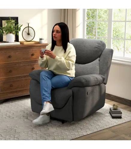 Sillón Reclinable Manualmente 150 Grados con Reposabrazos y Reposapiés Acolchado Grueso de Esponja Soporta hasta 150 kg