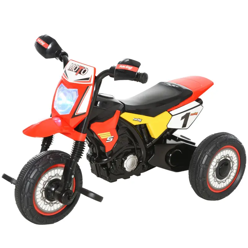 Moto Correpasillos Infantil para Niños de +18 Meses con Apariencia de Moto de Montaña con 3 Ruedas con Luces y Sonido Pedales Di