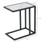 Mesita Auxiliar Mesa Lateral para Sofá Moderna con Superficie Imitación Mármol Estructura de Metal 45x30x51,5 cm Blanco