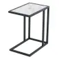 Mesita Auxiliar Mesa Lateral para Sofá Moderna con Superficie Imitación Mármol Estructura de Metal 45x30x51,5 cm Blanco
