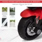 Moto Eléctrica Infantil con Luces Bocina Música Neumáticos Anchos Moto para Niños con Velocidad 3 km/h Rojo