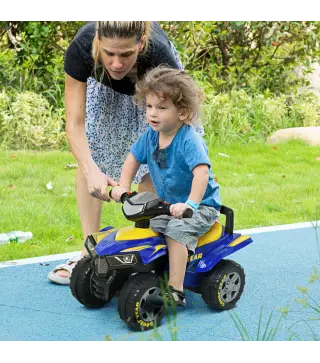 Quad Correpasillos con Licencia GOODYEAR para Niños Mayores de 18-36 Meses Coche Cuatrimoto con Funciones de Luces Bocina y Espa
