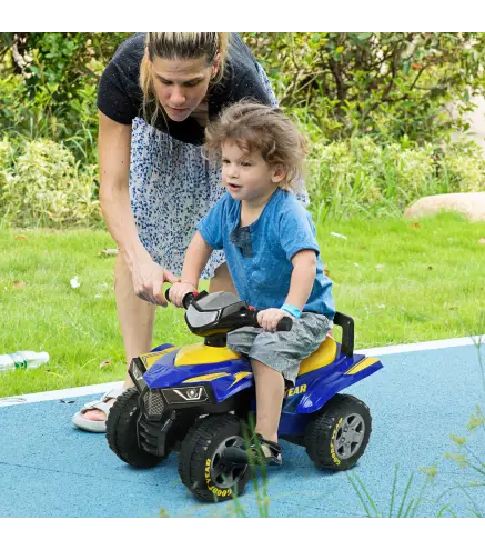 Quad Correpasillos con Licencia GOODYEAR para Niños Mayores de 18-36 Meses Coche Cuatrimoto con Funciones de Luces Bocina y Espa